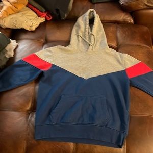 Grey Blue and Red Hoodie Amnesia Brand